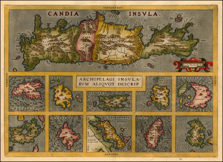 Χάρτης της Κρήτης και άλλων νησιών, 1584